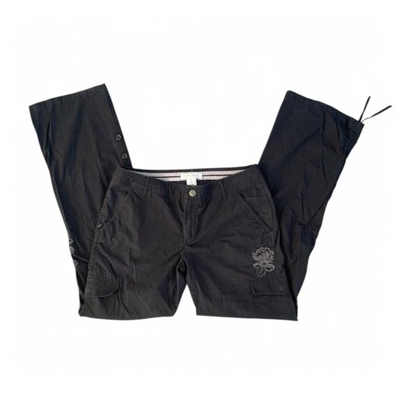 white-house-black-market Pants - Vintage Black Cargo Pants With embroidery | Women’s Size 6 / Medium
